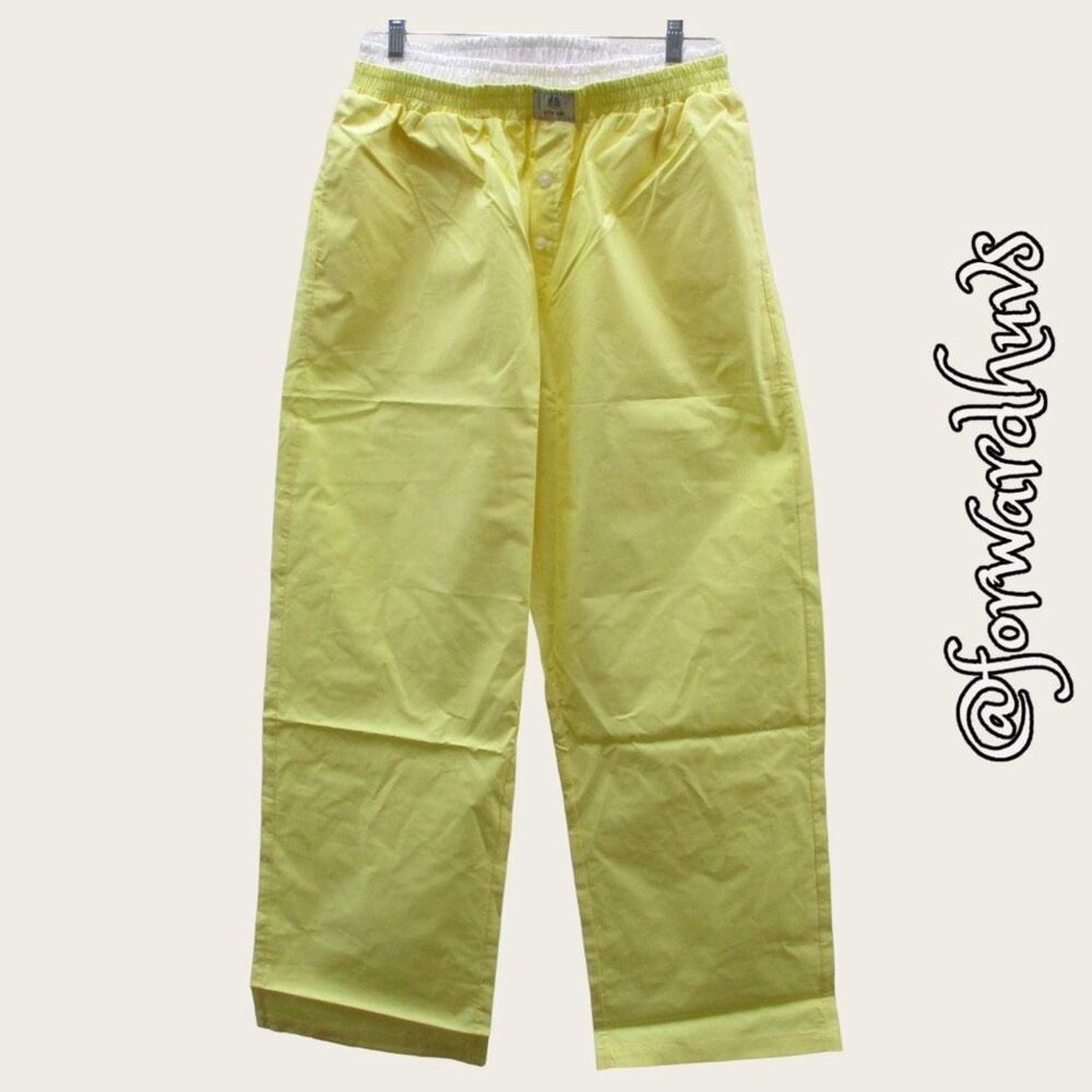 Parke Yellow & White Double Boxer Poplin Pants SZ XL